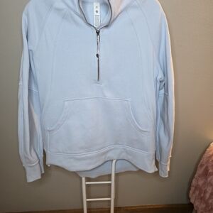 Lululemon Athletica Light Blue Half-zip Scuba Hoodie